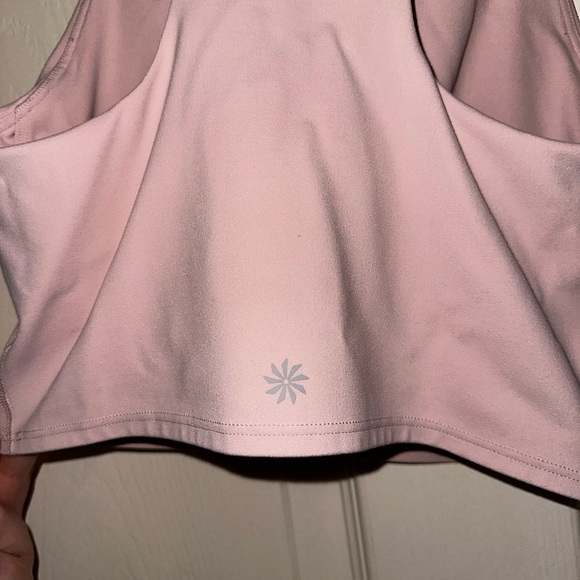 Athleta Pink high neck Crop top Sports Bra XS athletic gym athleisure - Picture 3 of 6